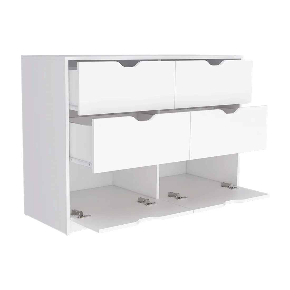 White Four Drawer Dresser By Homeroots - Image 3