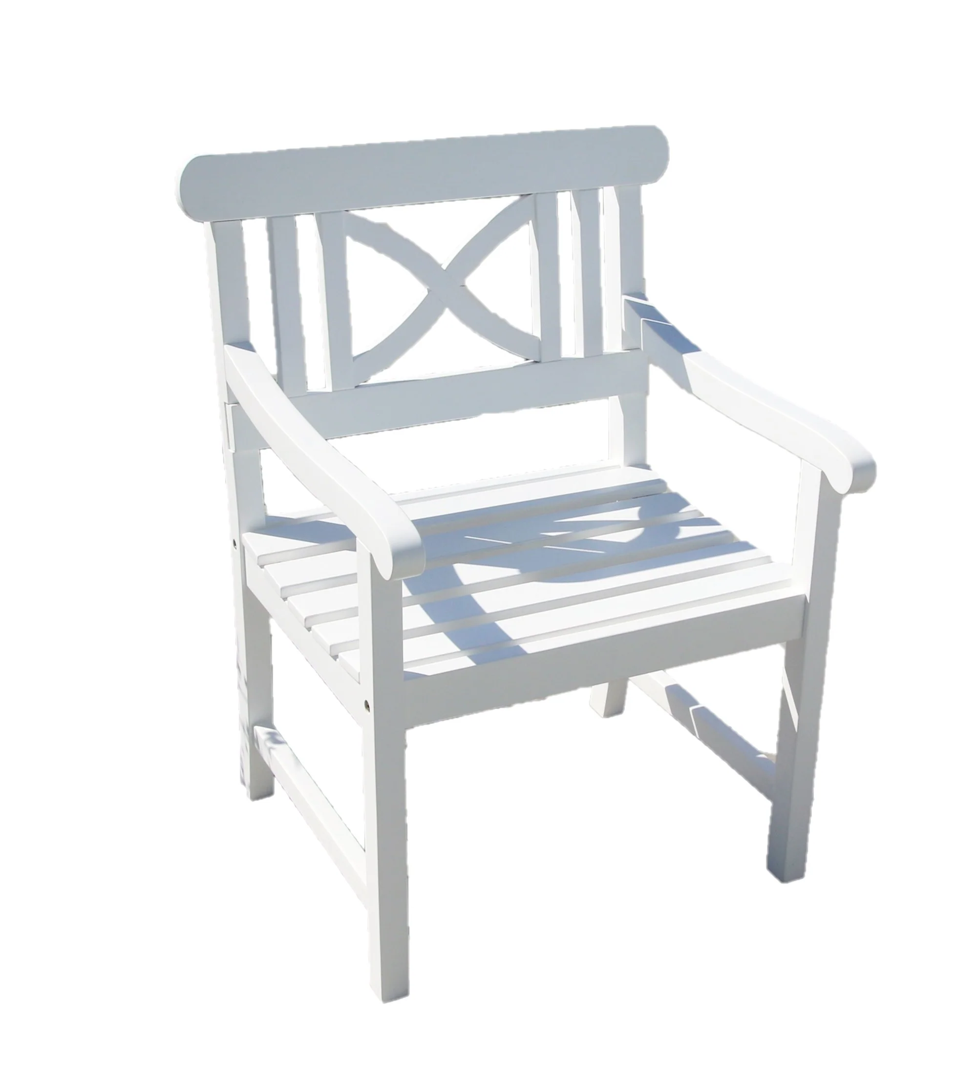 White Garden Armchair By Homeroots - Image 4