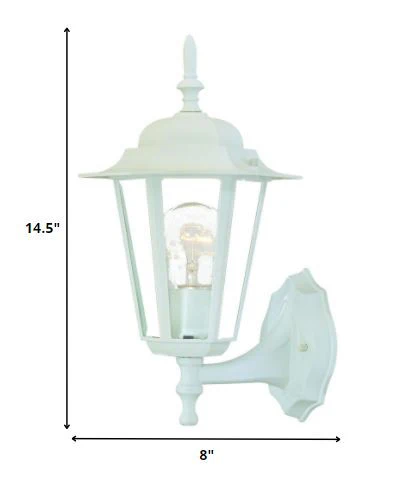 White Glass Lantern Wall Light By Homeroots - Image 2