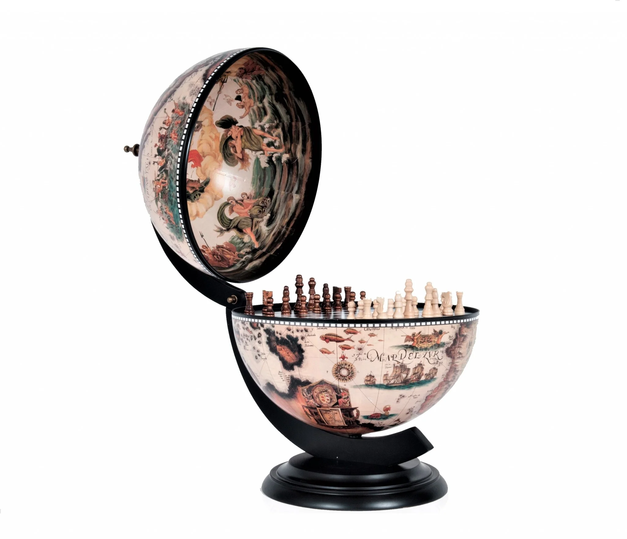 White Globe inches with Chess Holder By Homeroots - Image 4