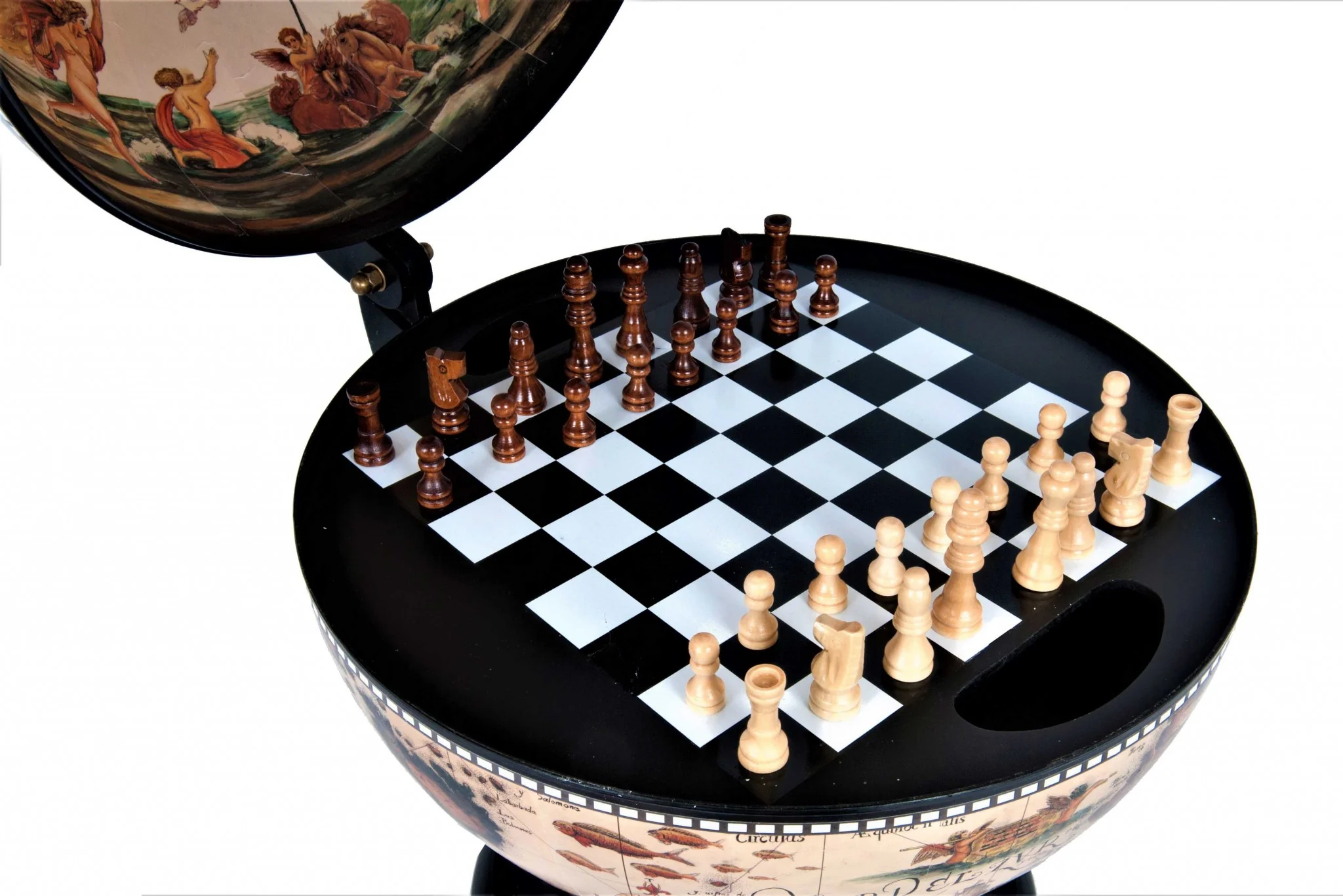White Globe inches with Chess Holder By Homeroots - Image 5