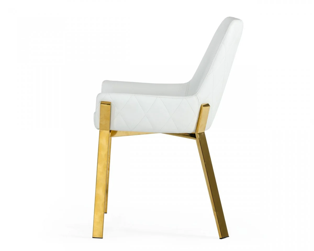 White Gold Dining Chair By Homeroots - Image 3