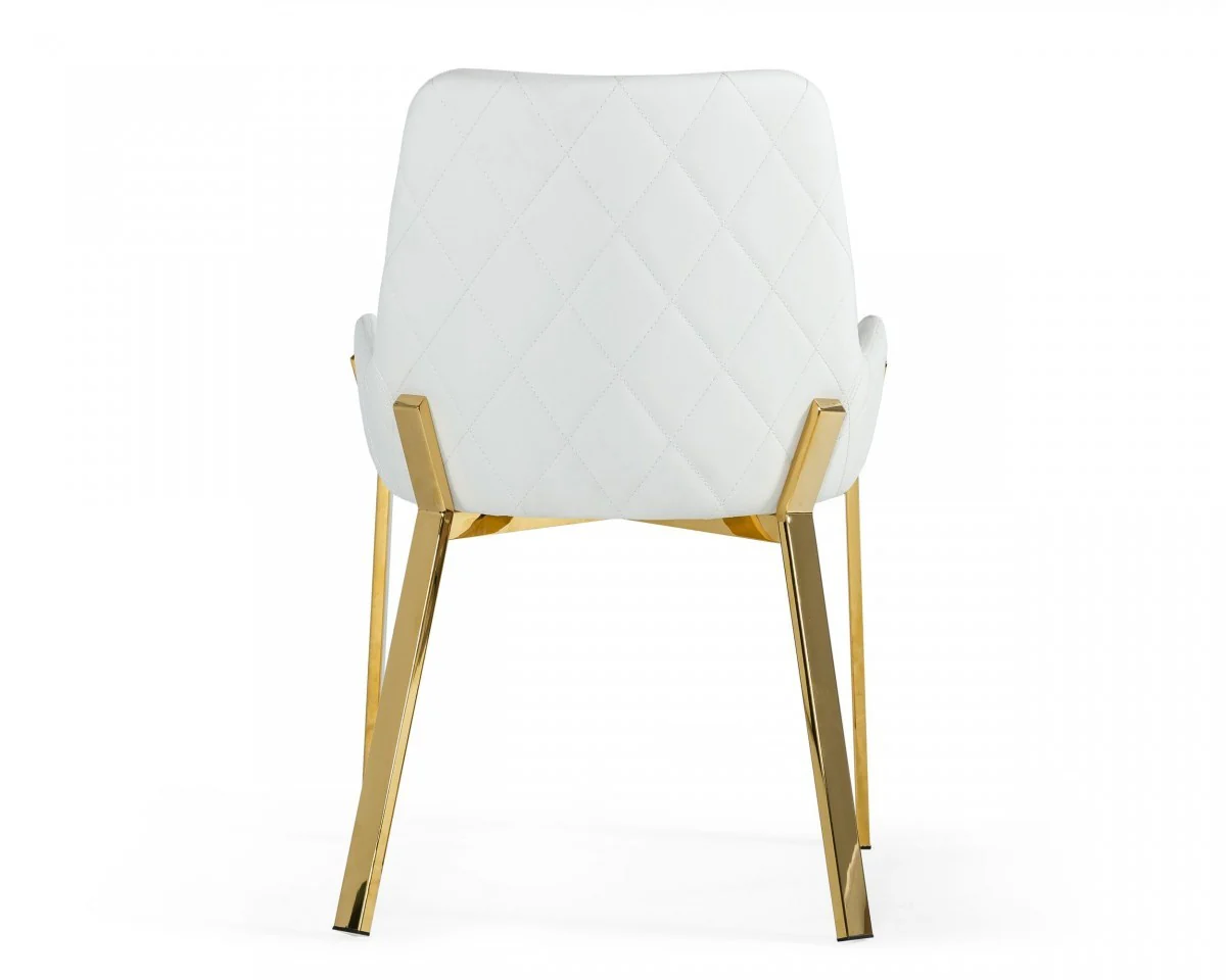 White Gold Dining Chair By Homeroots - Image 4