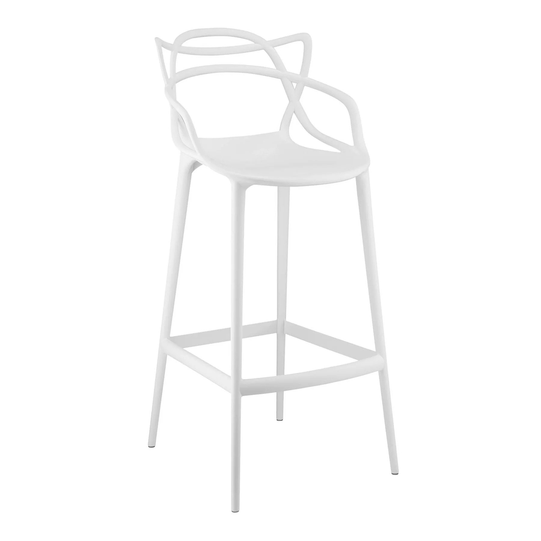 White Heavy Duty Plastic Bar Height Bar Chair By Homeroots - Image 2