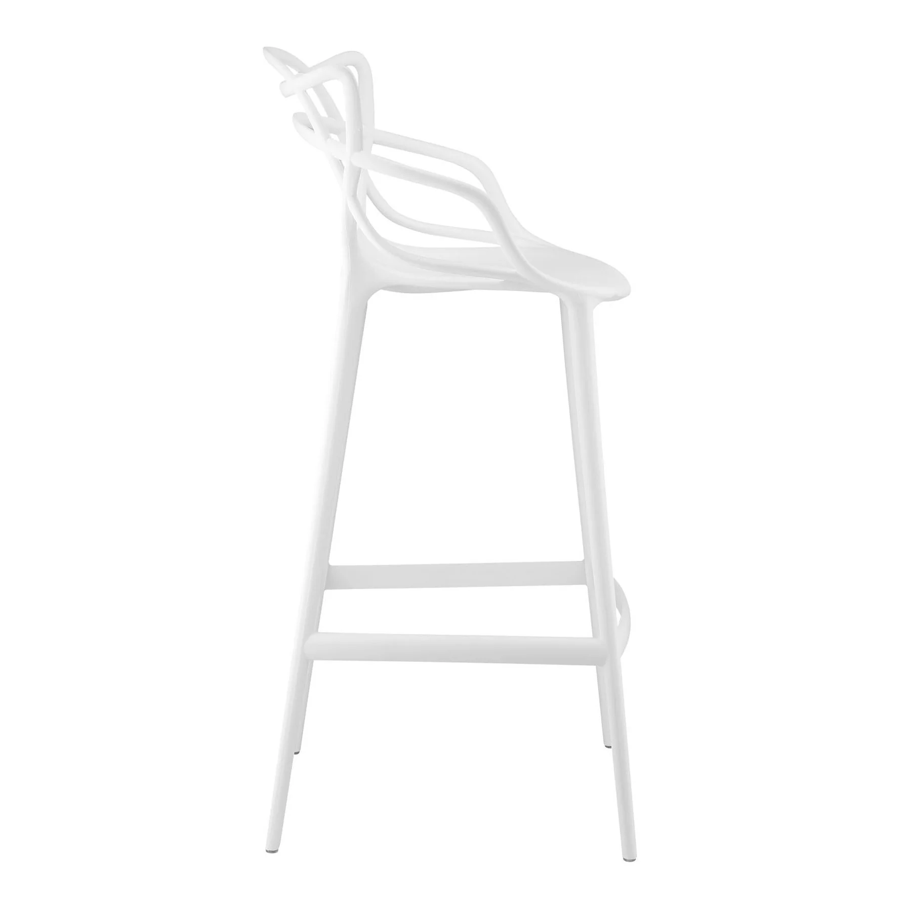 White Heavy Duty Plastic Bar Height Bar Chair By Homeroots - Image 3