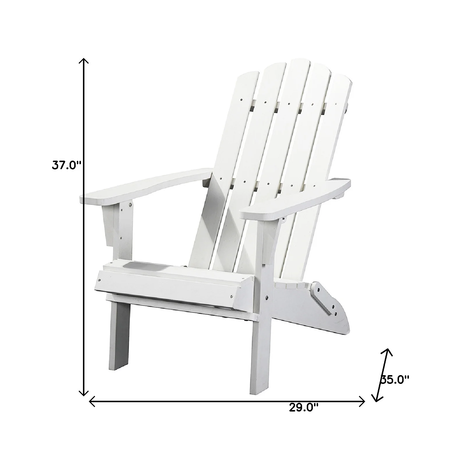 White Heavy Duty Plastic Indoor Outdoor Adirondack Chair By Homeroots - Image 5