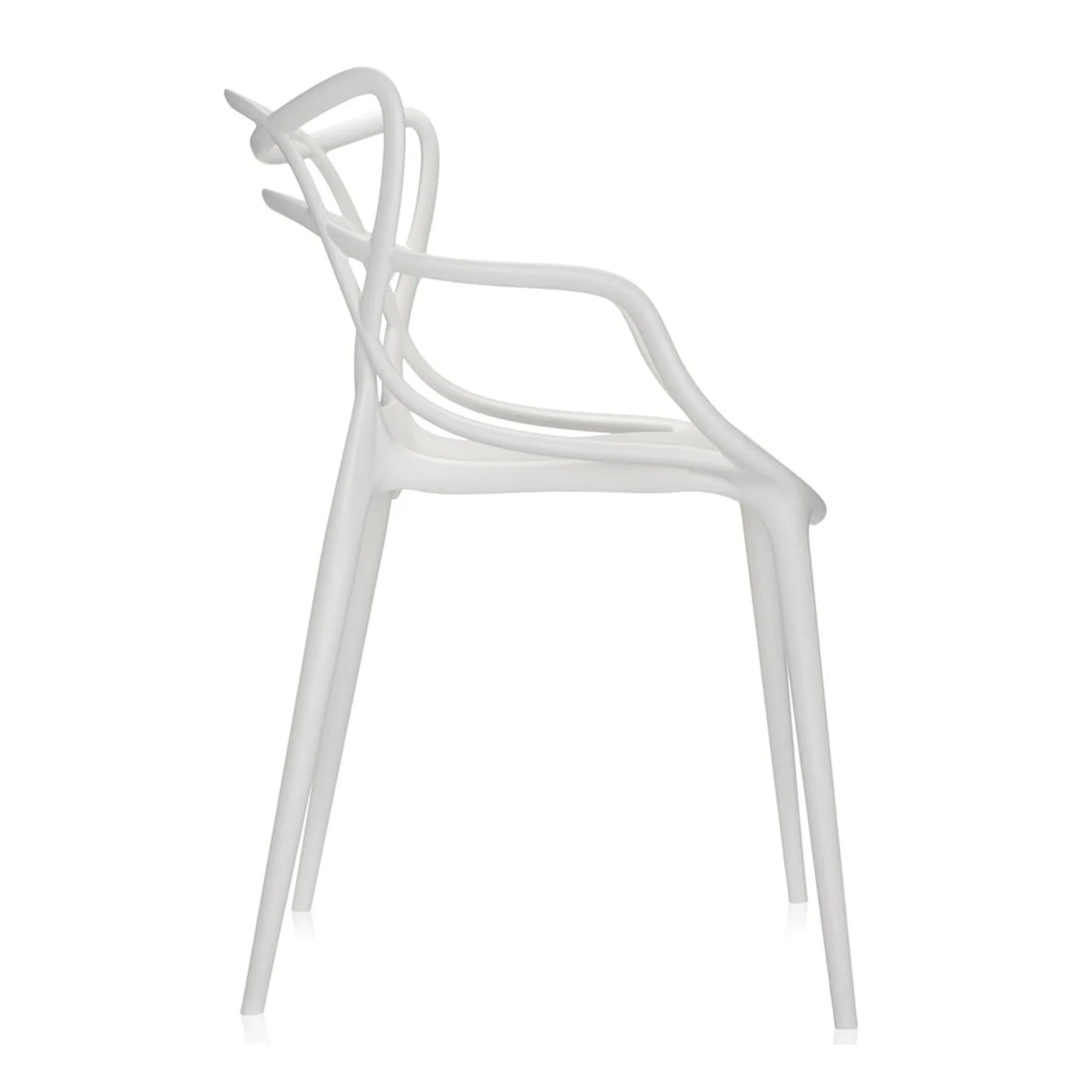 White Heavy Duty Plastic Open Back Dining Arm Chair By Homeroots - Image 2