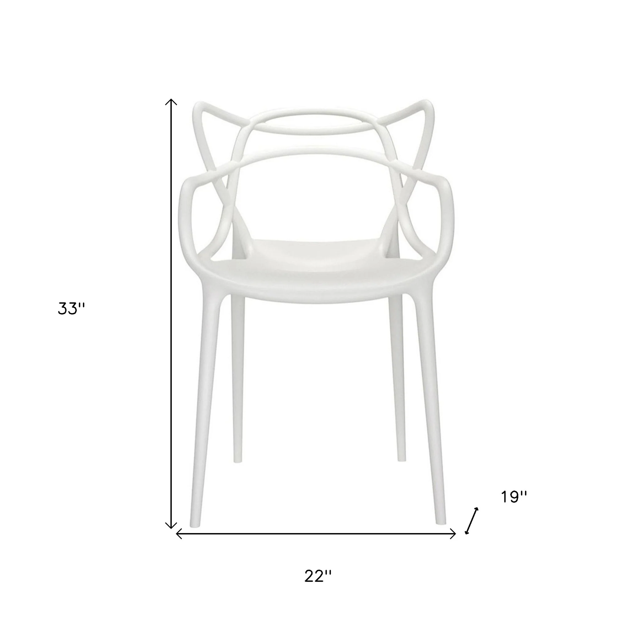 White Heavy Duty Plastic Open Back Dining Arm Chair By Homeroots - Image 5