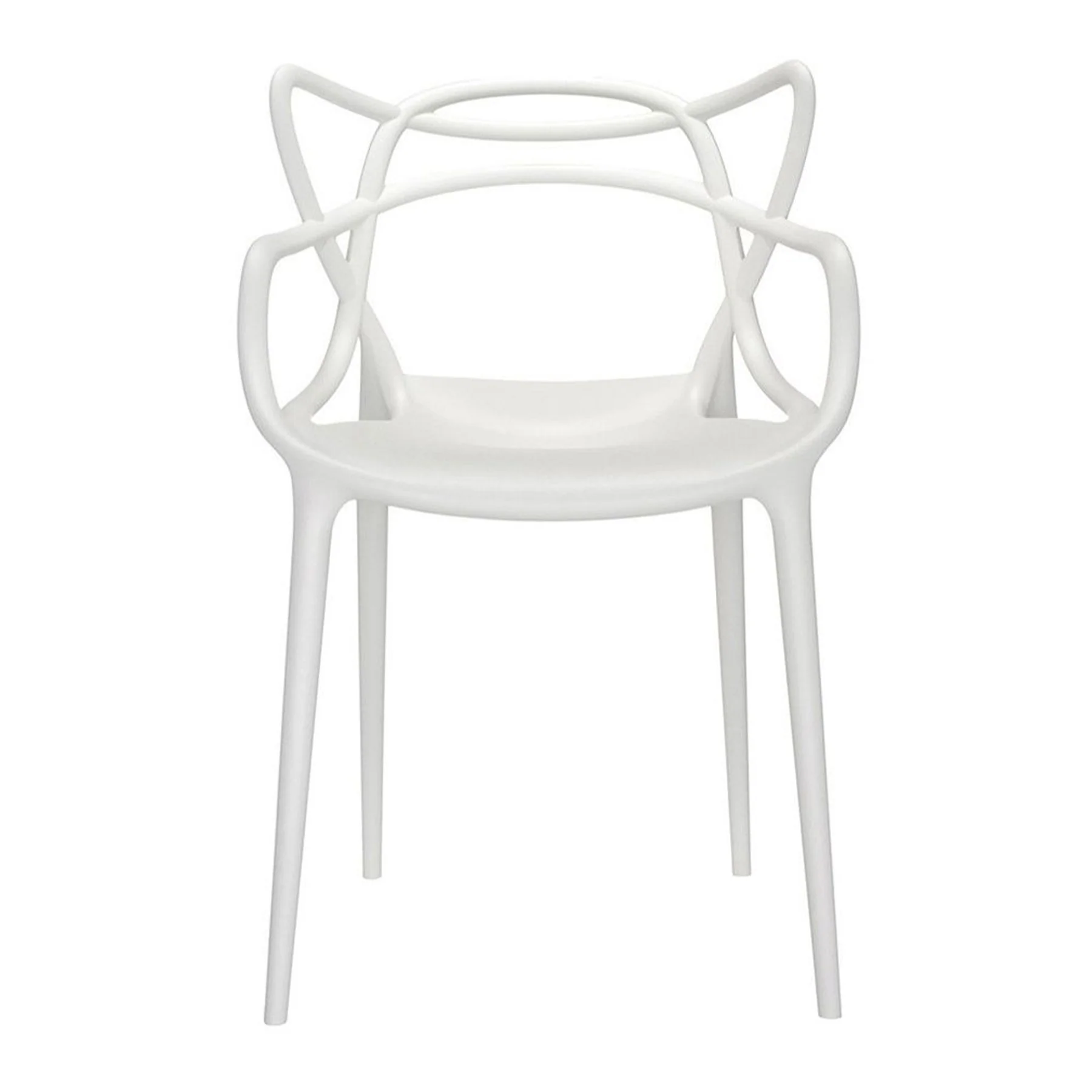 White Heavy Duty Plastic Open Back Dining Arm Chair By Homeroots - Image 7
