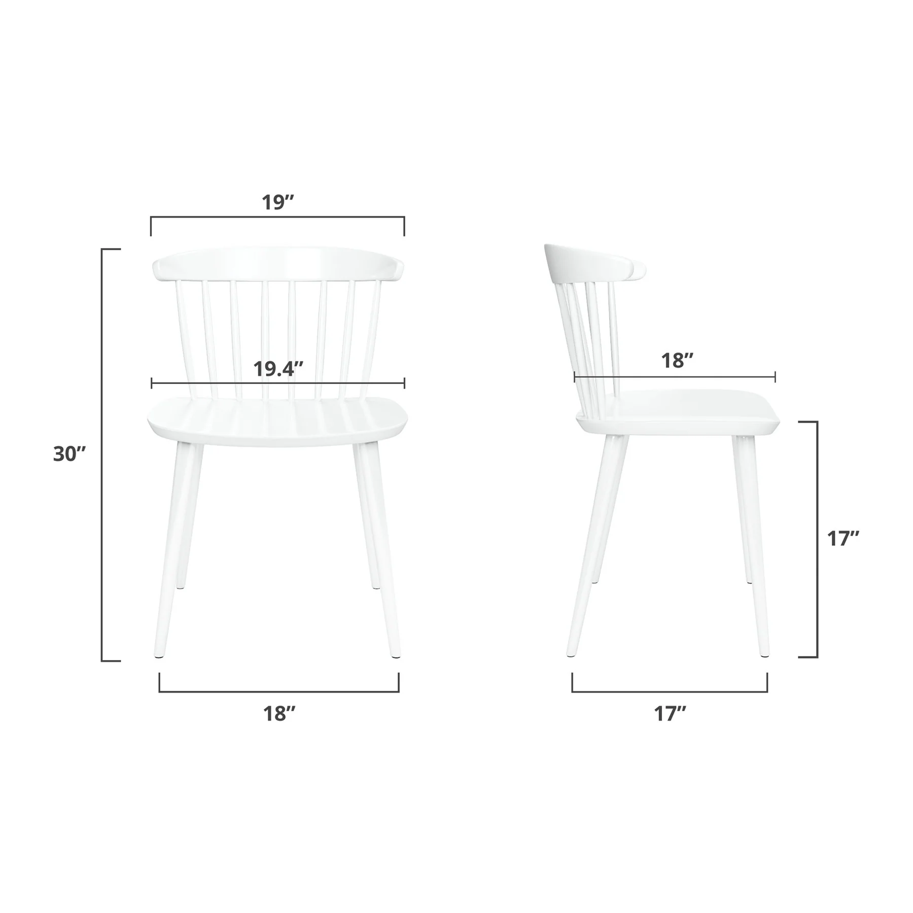 White Heavy Duty Plastic Slat Back Dining Side Chair By Homeroots - Image 7