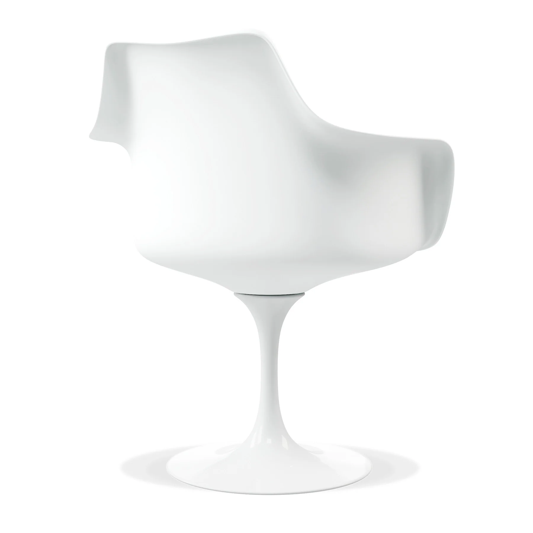 White Heavy Duty Plastic Swivel Dining Arm Chair With Faux Leather Cushion By Homeroots - Image 4
