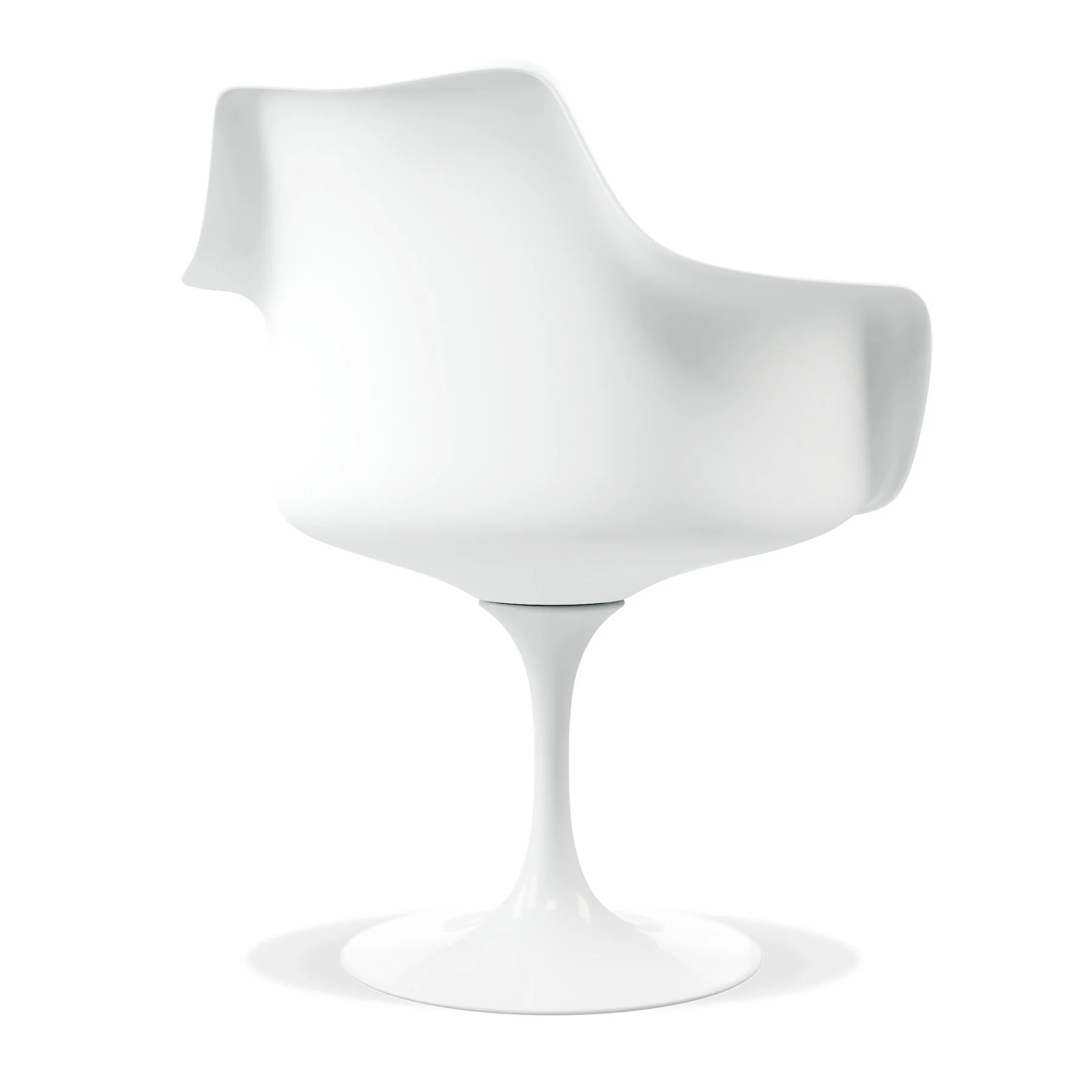 White Heavy Duty Plastic Swivel Dining Arm Chair With Red Faux Leather Cushion By Homeroots - Image 2