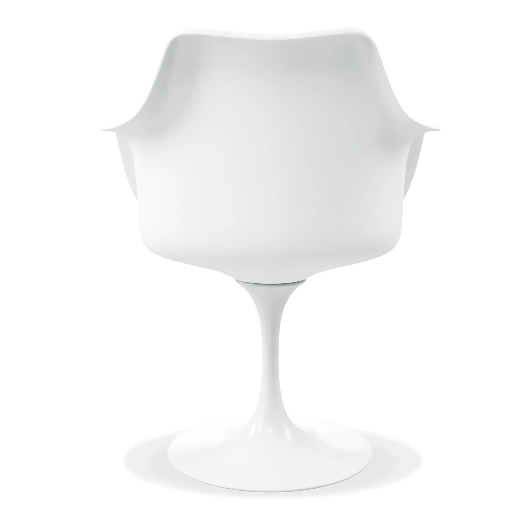 White Heavy Duty Plastic Swivel Dining Arm Chair With Red Faux Leather Cushion By Homeroots - Image 3