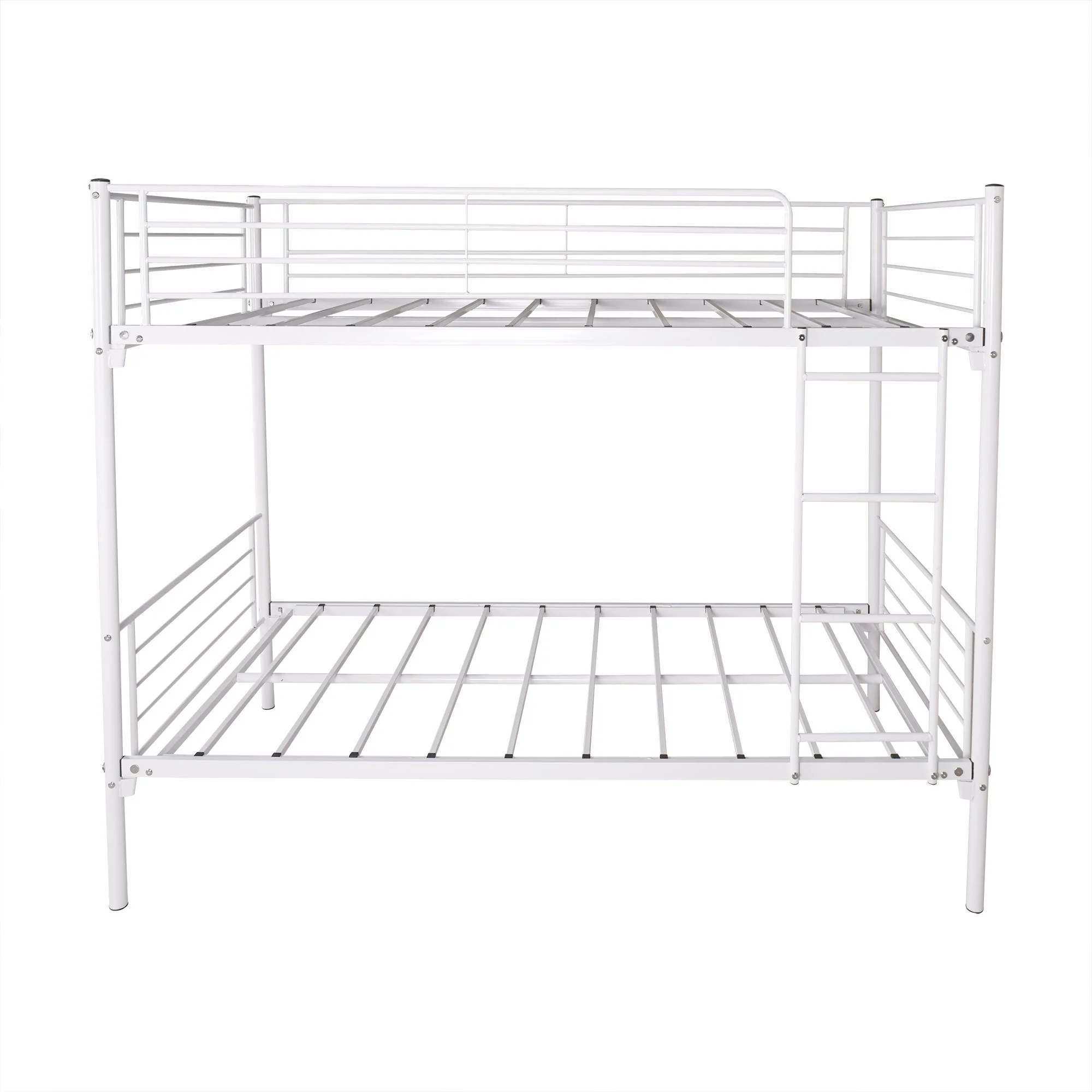 White Heavy Duty Twin Over Full Metal Bunk Bed By Homeroots - Image 3