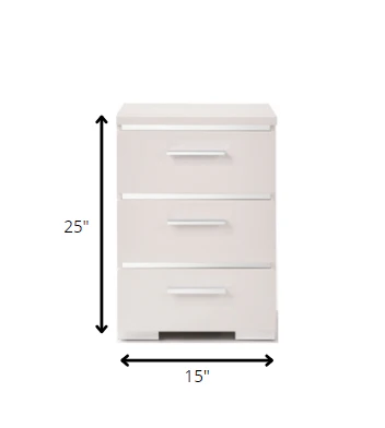 White High Gloss Wood Veneer Paper Nightstand By Homeroots - Image 4