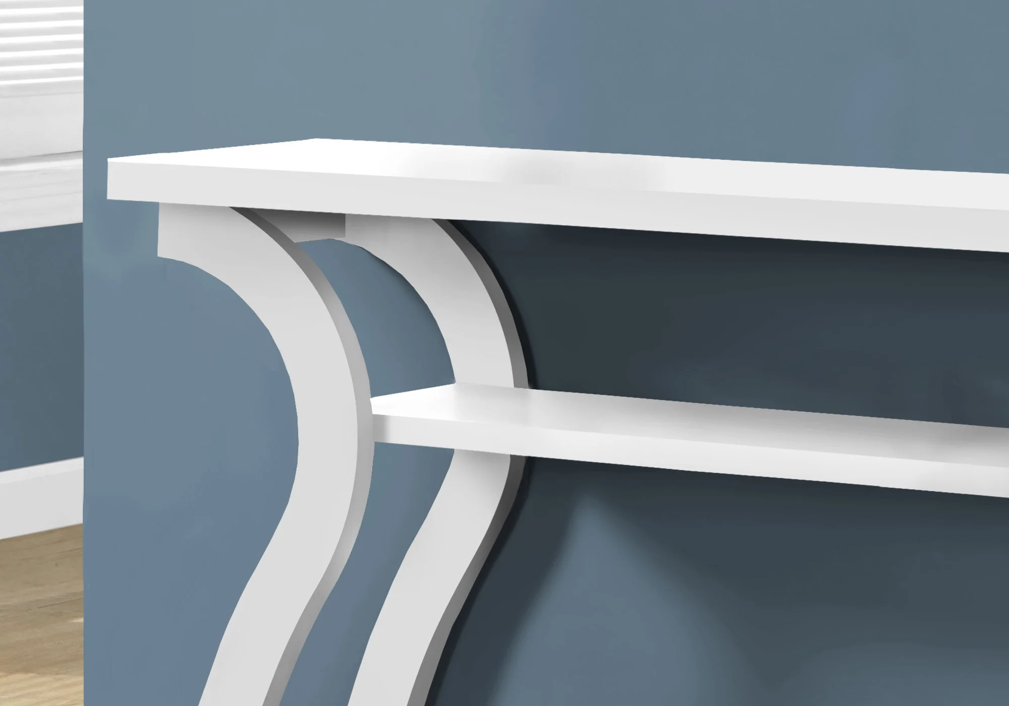 White Hollow Core Particle Board Accent Table By Homeroots - Image 2