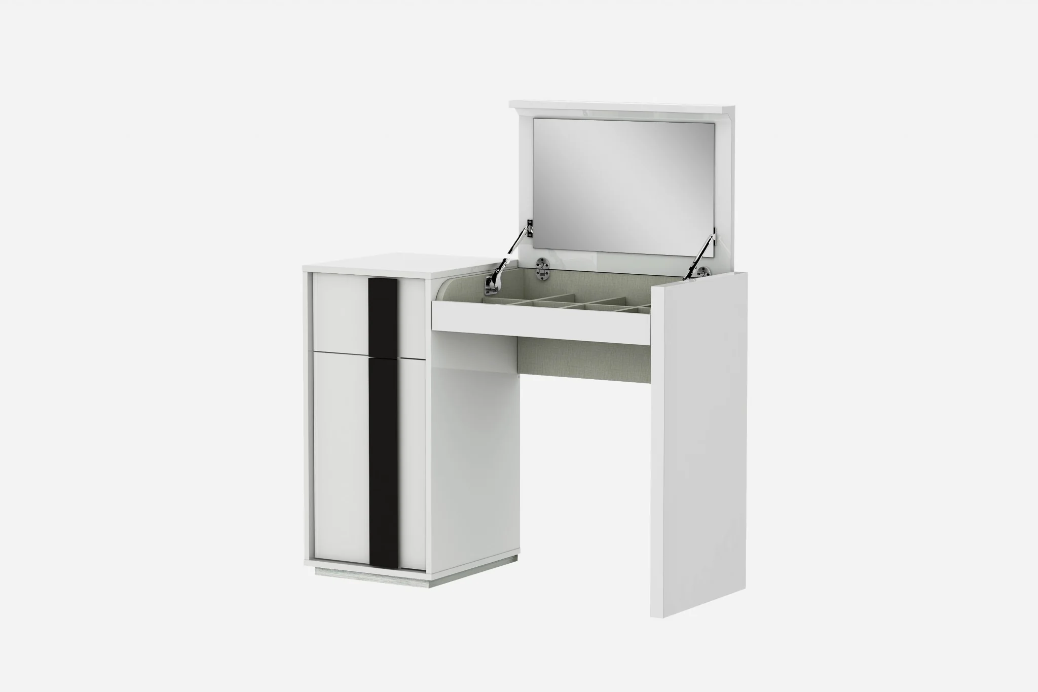 White Iron Vanity Dresser By Homeroots - Image 3