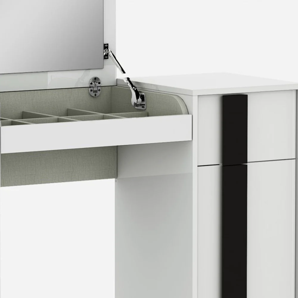White Iron Vanity Dresser By Homeroots - Image 4