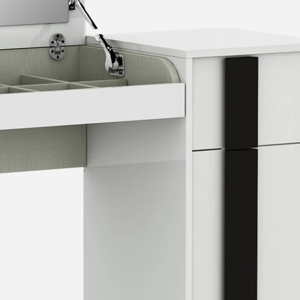 White Iron Vanity Dresser By Homeroots - Image 5