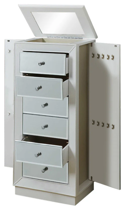 White Jewelry Armoire By Homeroots - Image 2