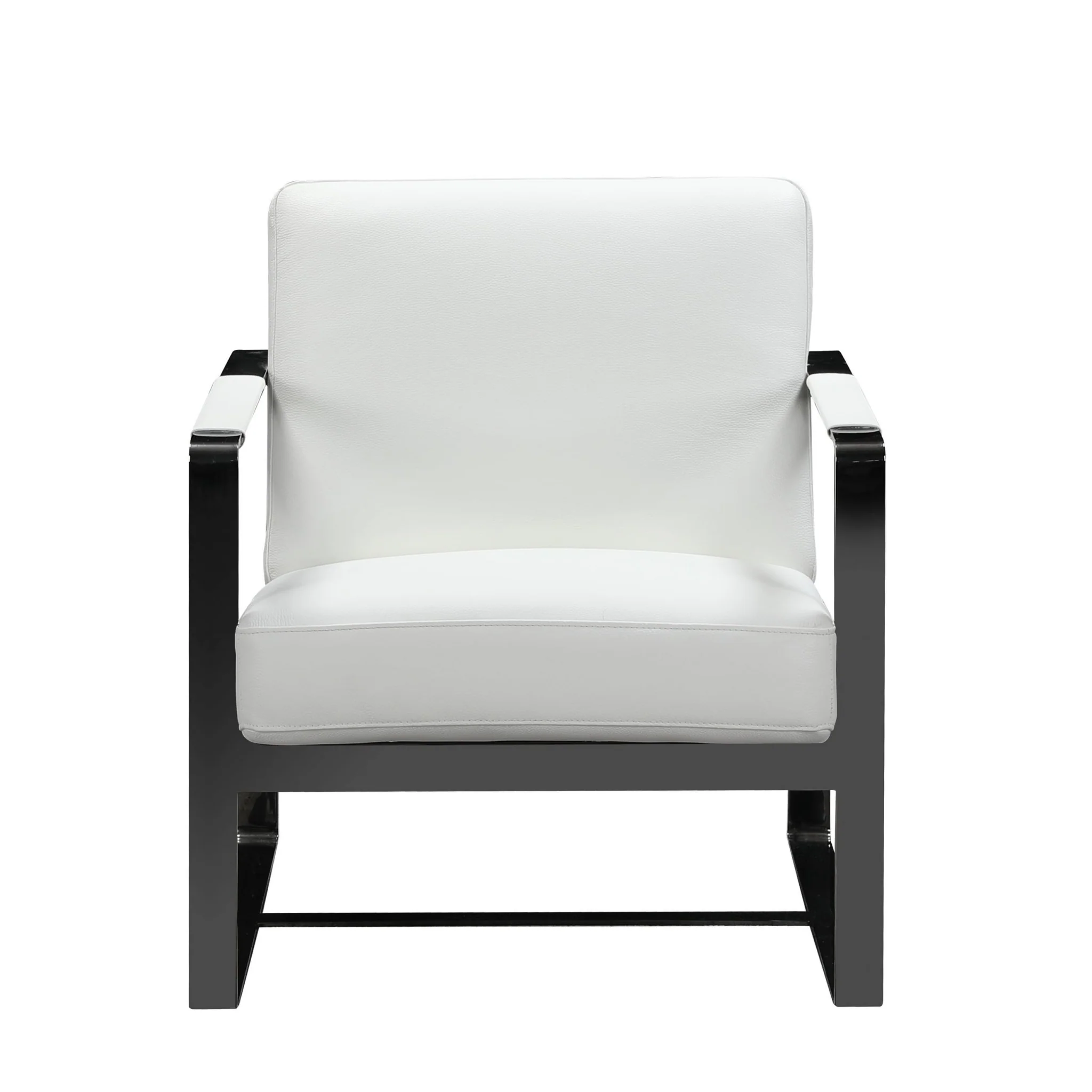 White Leather Accent Chair By Homeroots - 370417 - Image 3