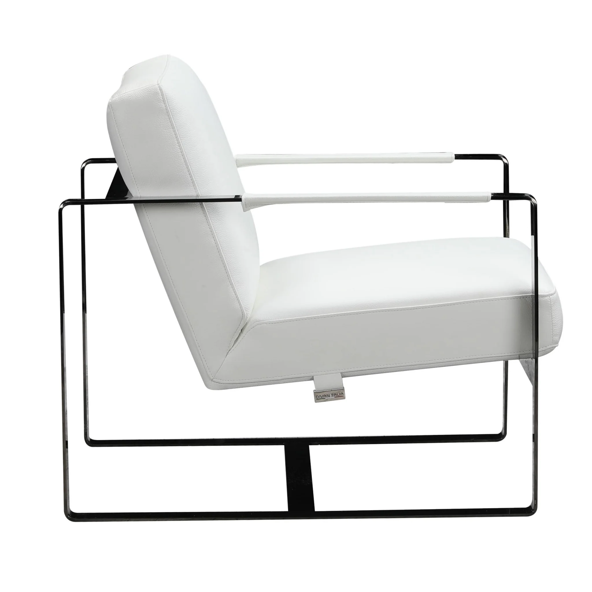White Leather Accent Chair By Homeroots - 370417 - Image 4