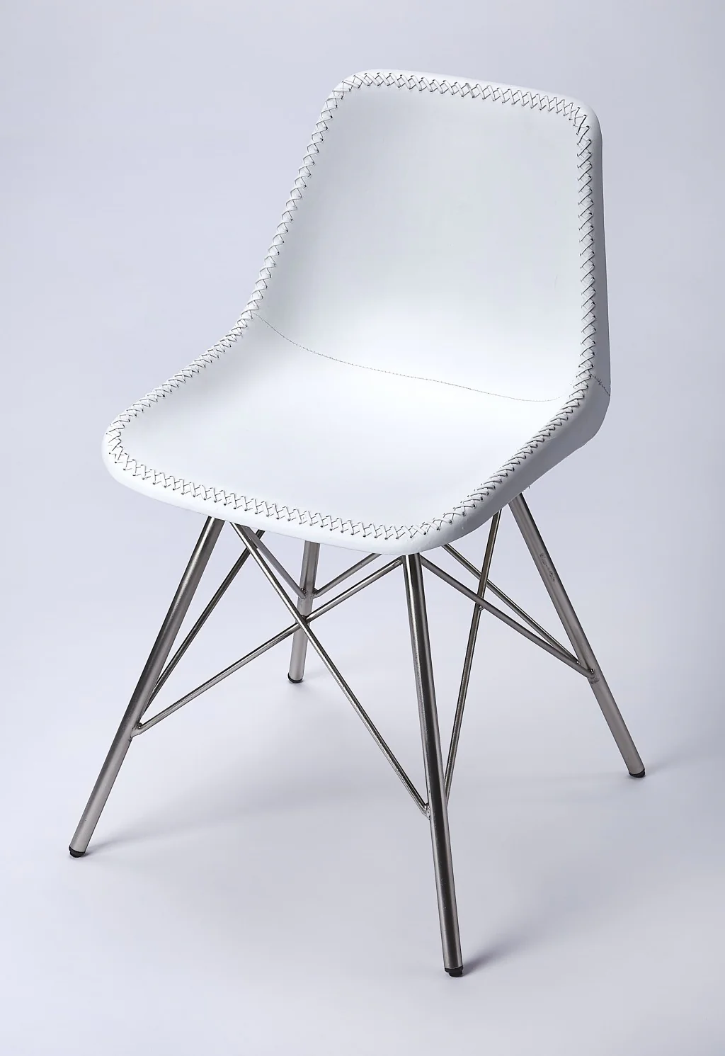 White Leather Accent Chair By Homeroots - 389596 - Image 5