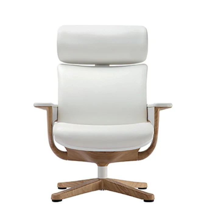 White Leather Chair By Homeroots - Image 2