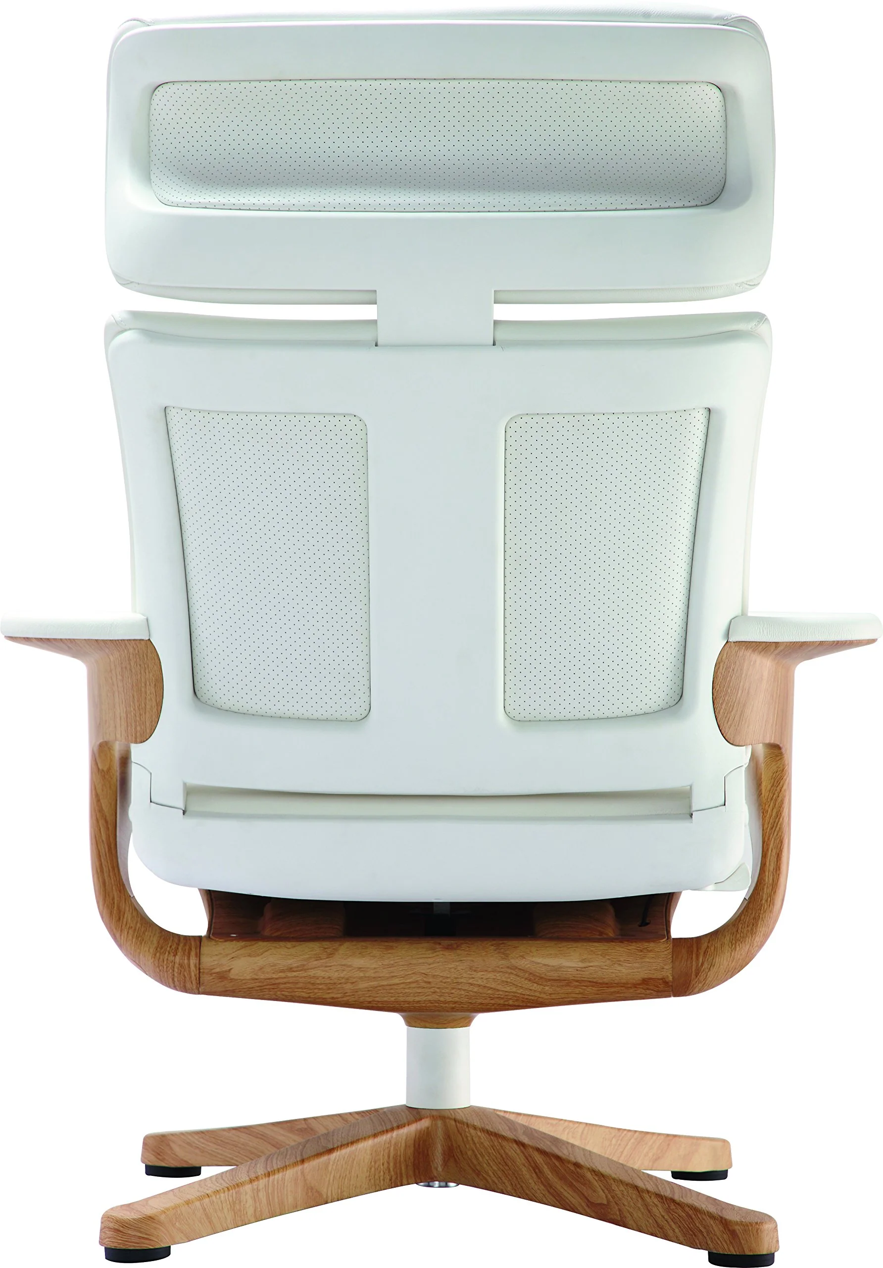 White Leather Chair By Homeroots - Image 4
