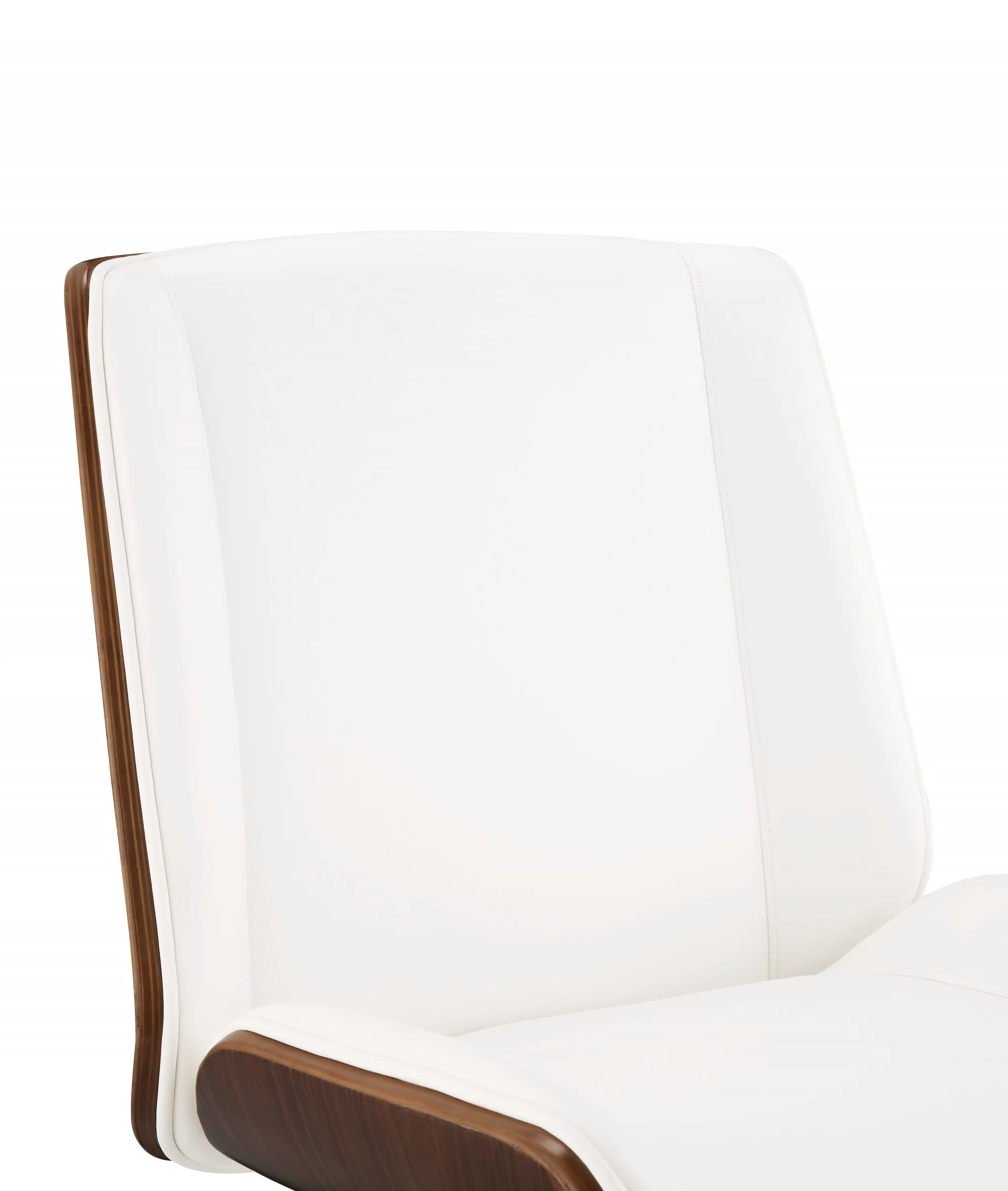 White Leatherette And Walnut Office Chair By Homeroots - 319081 - Image 6