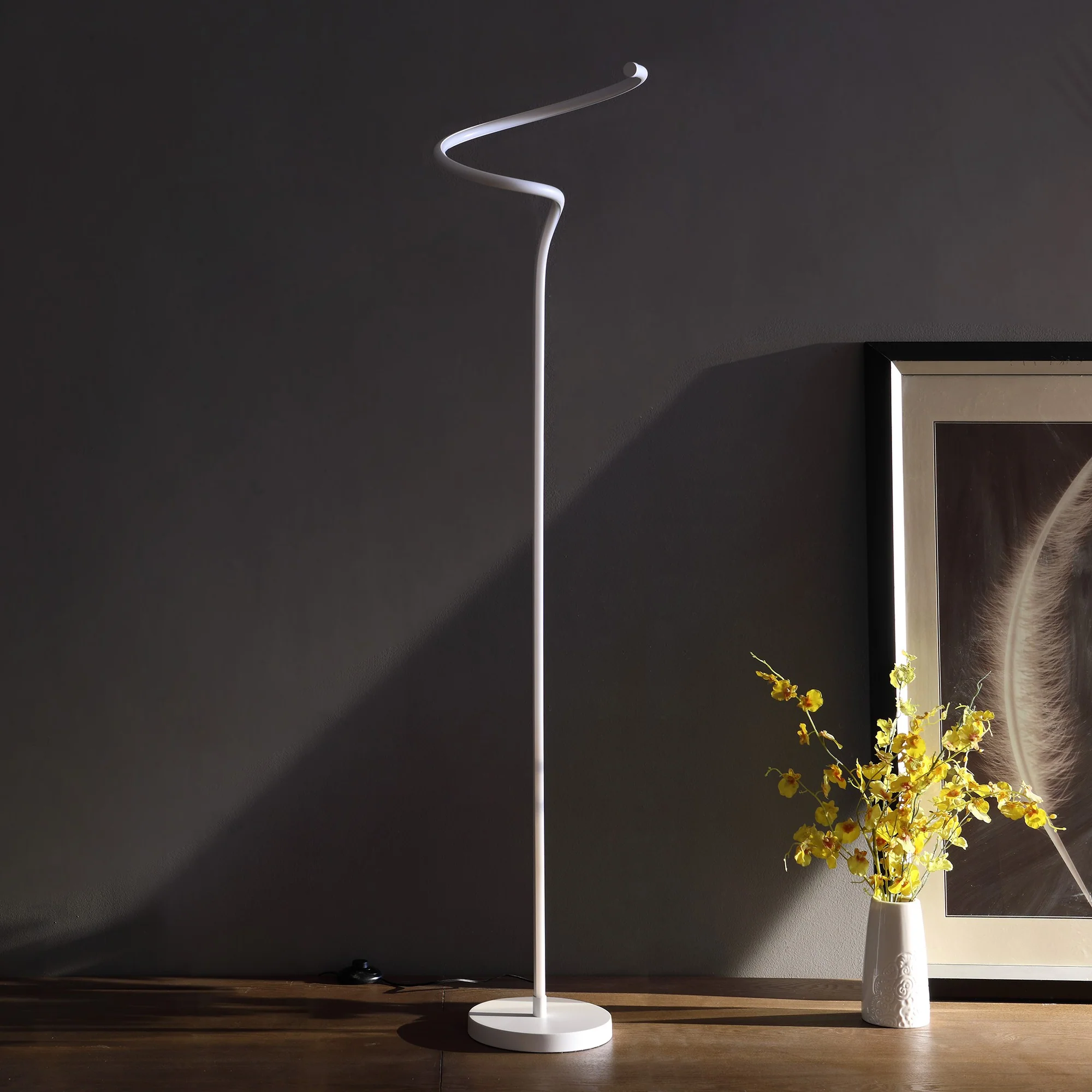 White LED Novelty Floor Lamp With White By Homeroots - Image 3