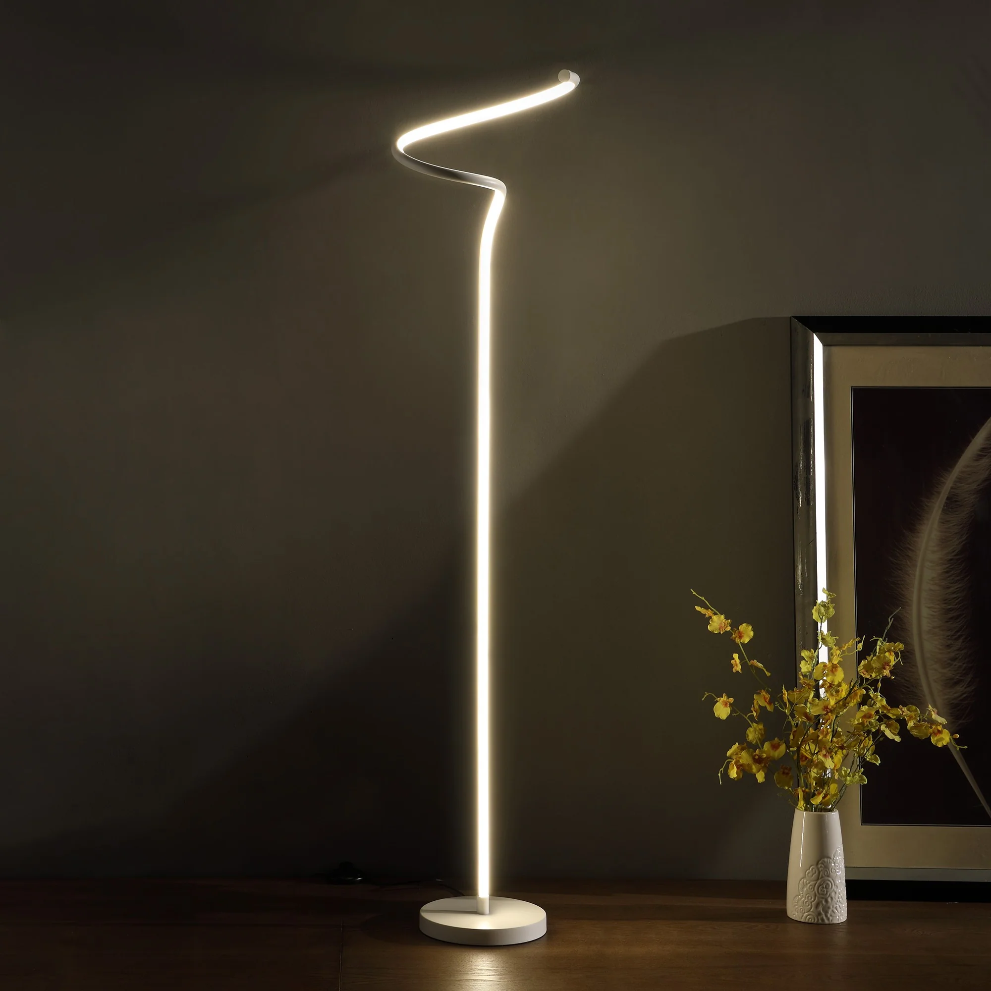 White LED Novelty Floor Lamp With White By Homeroots - Image 4