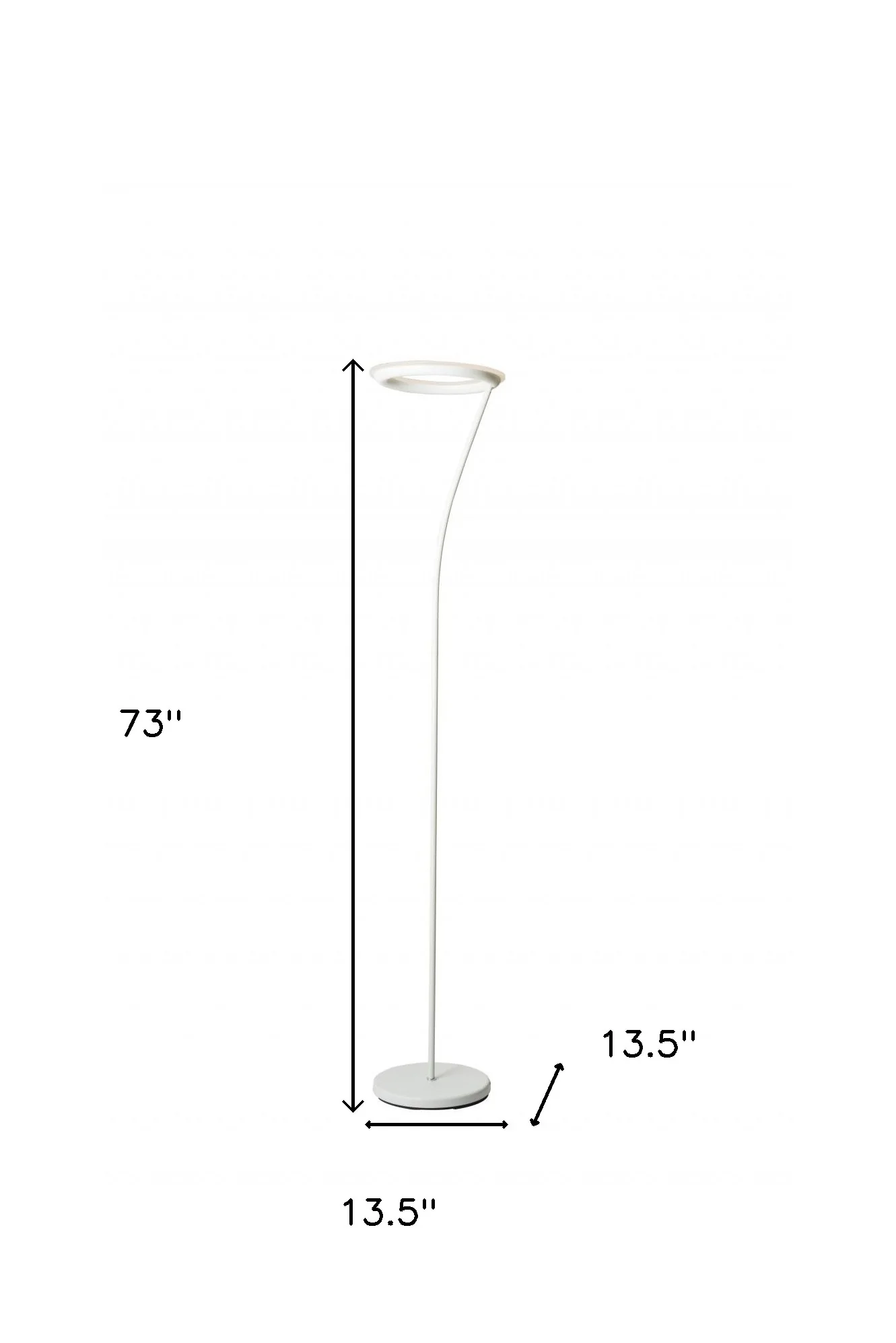 White LED Torchiere Floor Lamp With White By Homeroots - Image 7