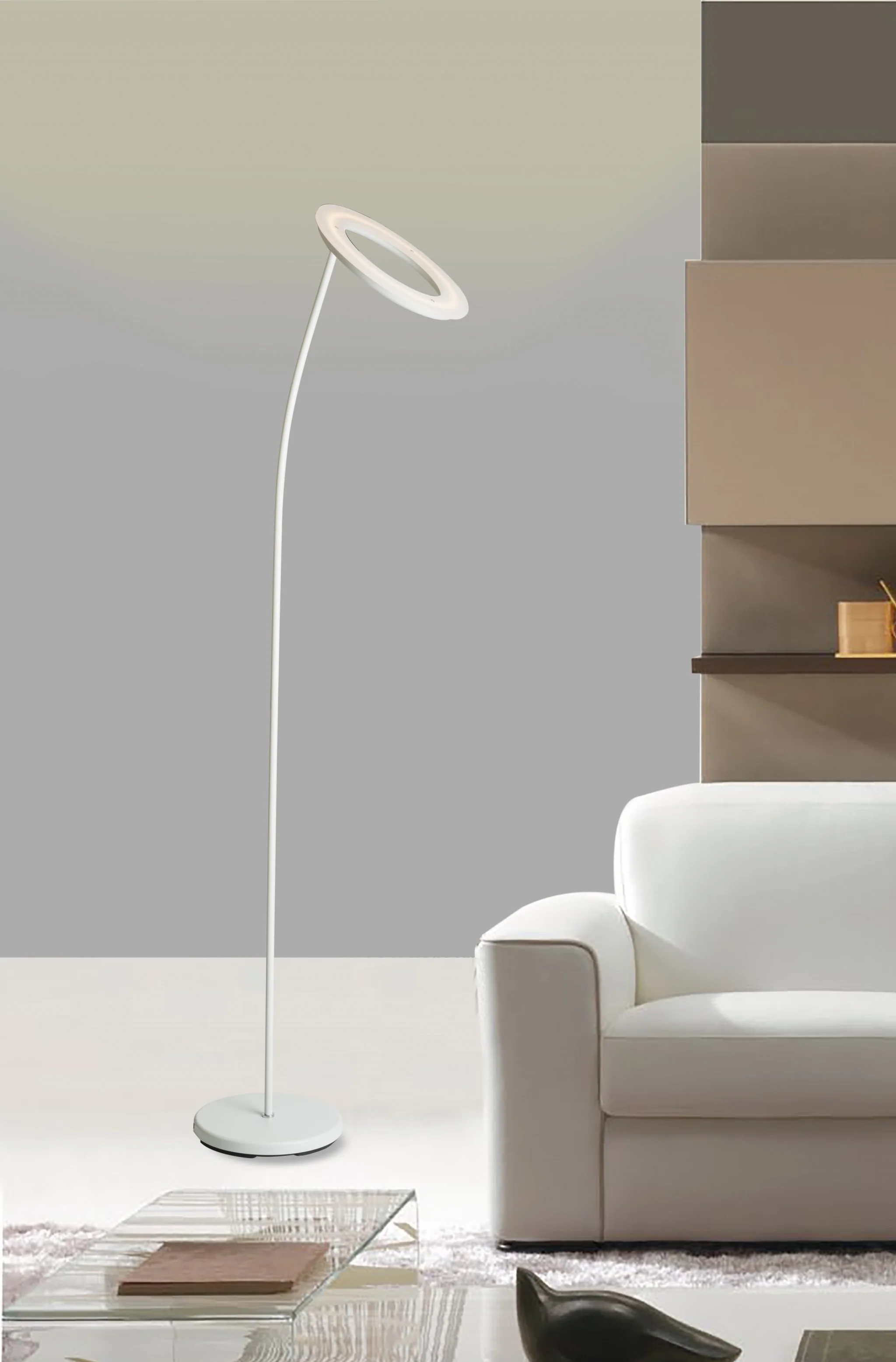 White LED Torchiere Floor Lamp With White By Homeroots - Image 8