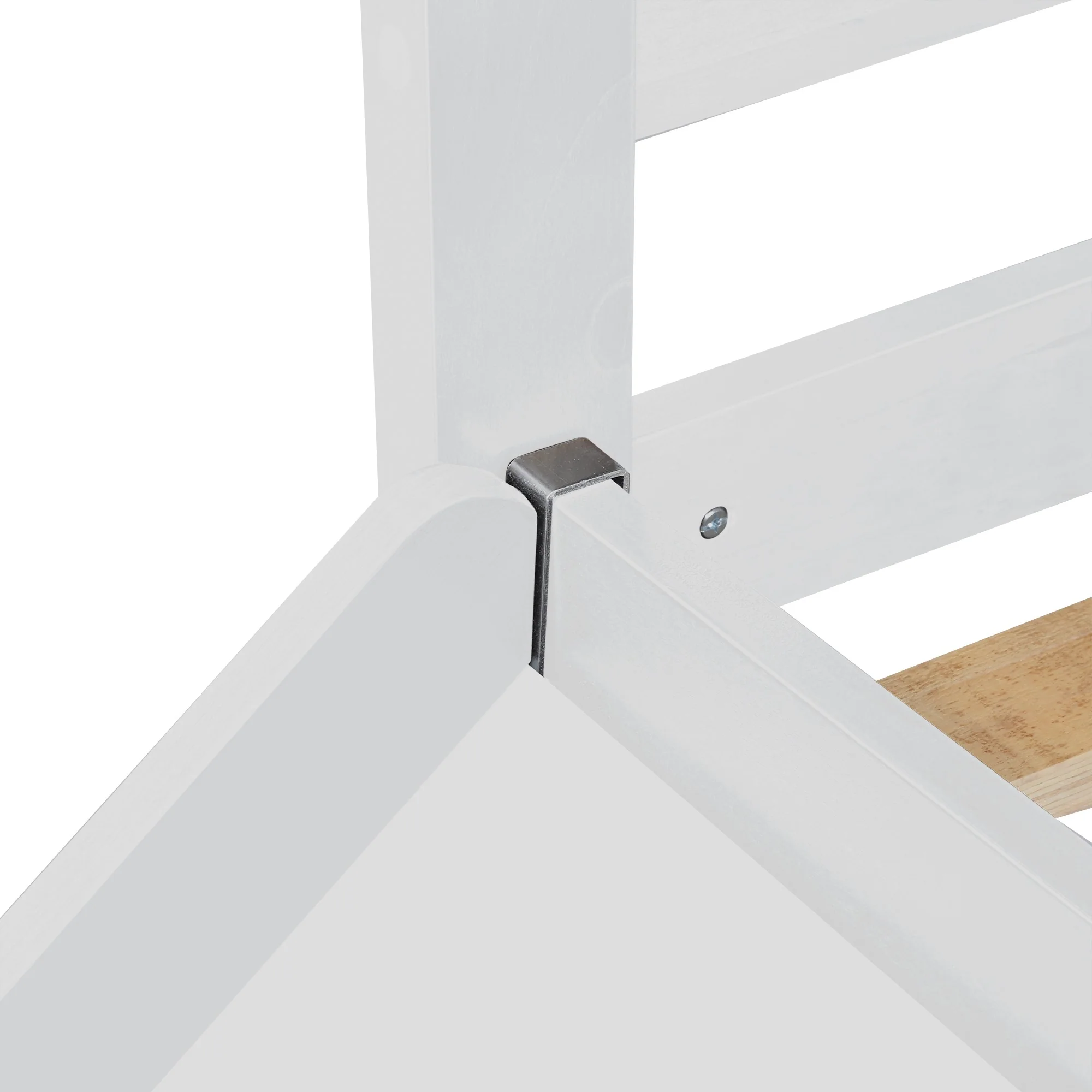 White Low Loft Bed With Slide By Homeroots - Image 6