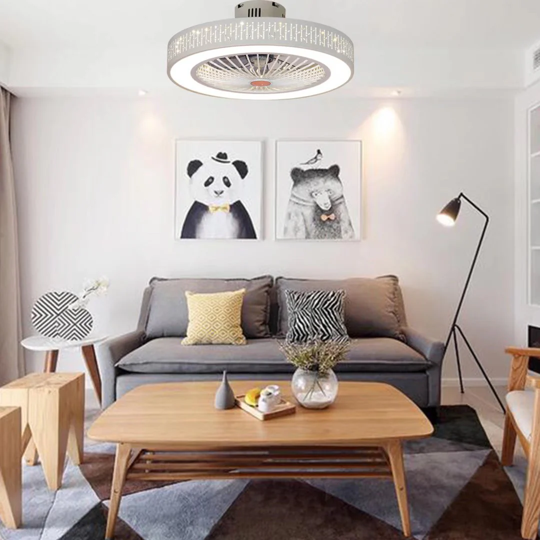 White Luxurious Ceiling Fan and Light By Homeroots - Image 2