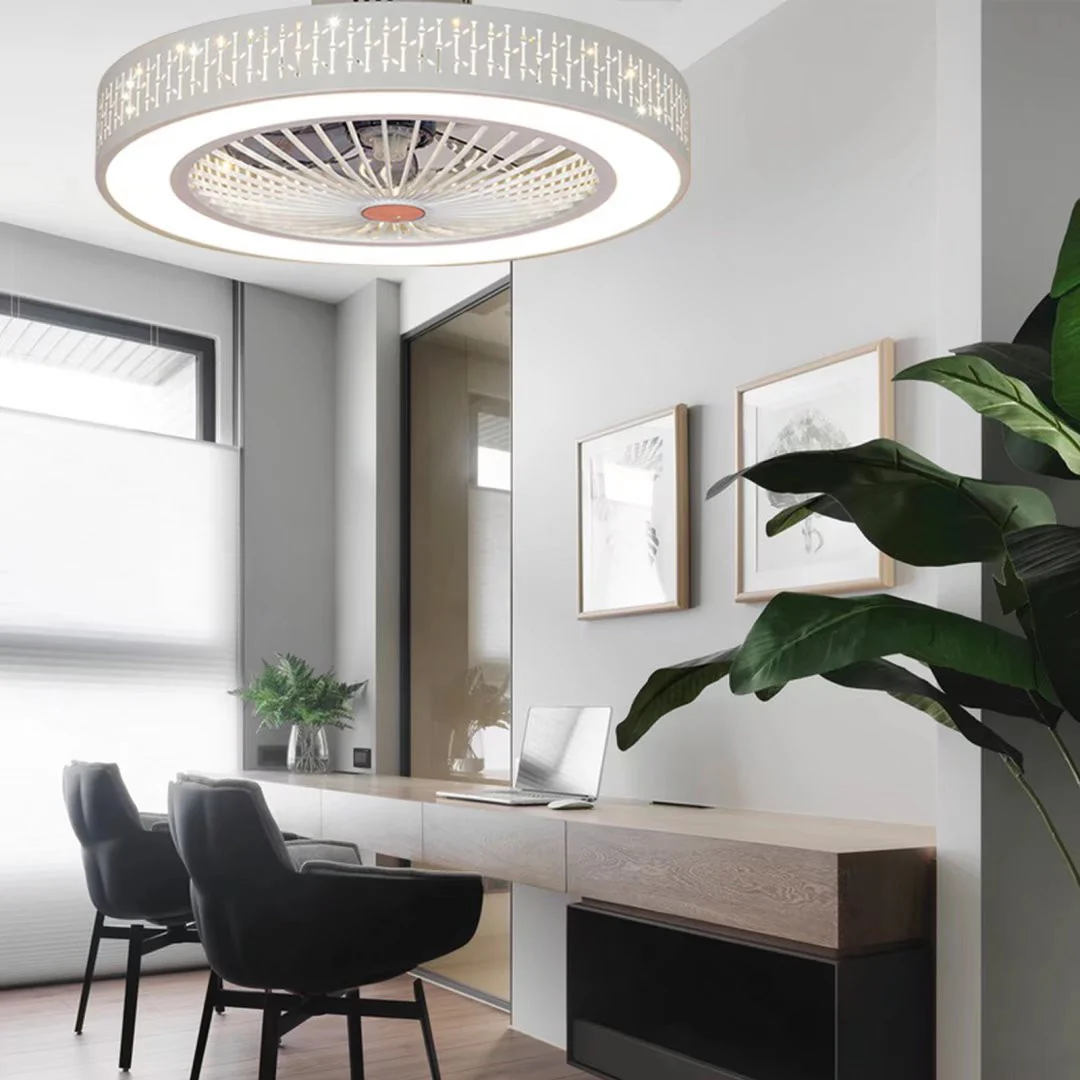 White Luxurious Ceiling Fan and Light By Homeroots - Image 3