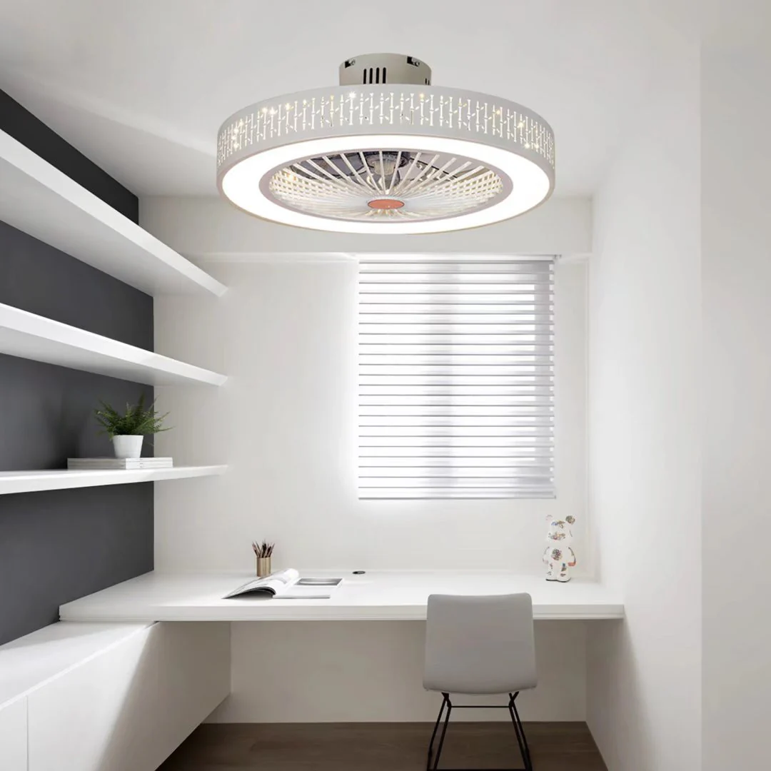 White Luxurious Ceiling Fan and Light By Homeroots - Image 4