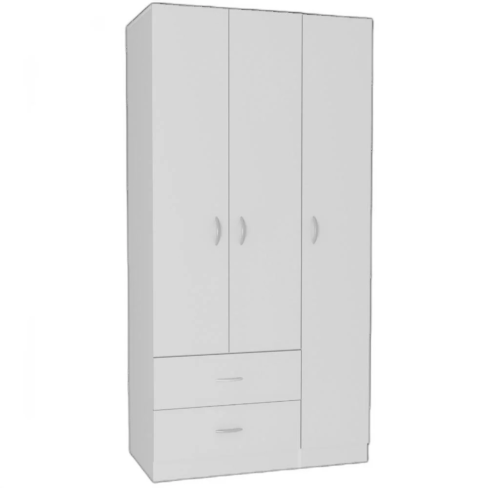 White Manufactured Wood Two Drawer Combo Dresser By Homeroots - Image 2