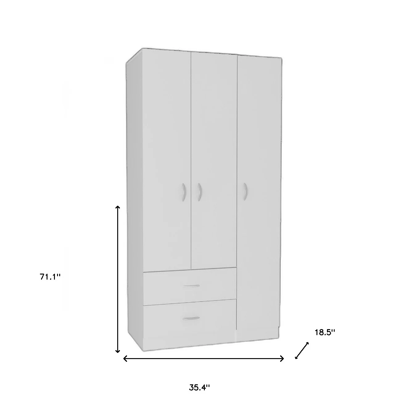 White Manufactured Wood Two Drawer Combo Dresser By Homeroots - Image 4