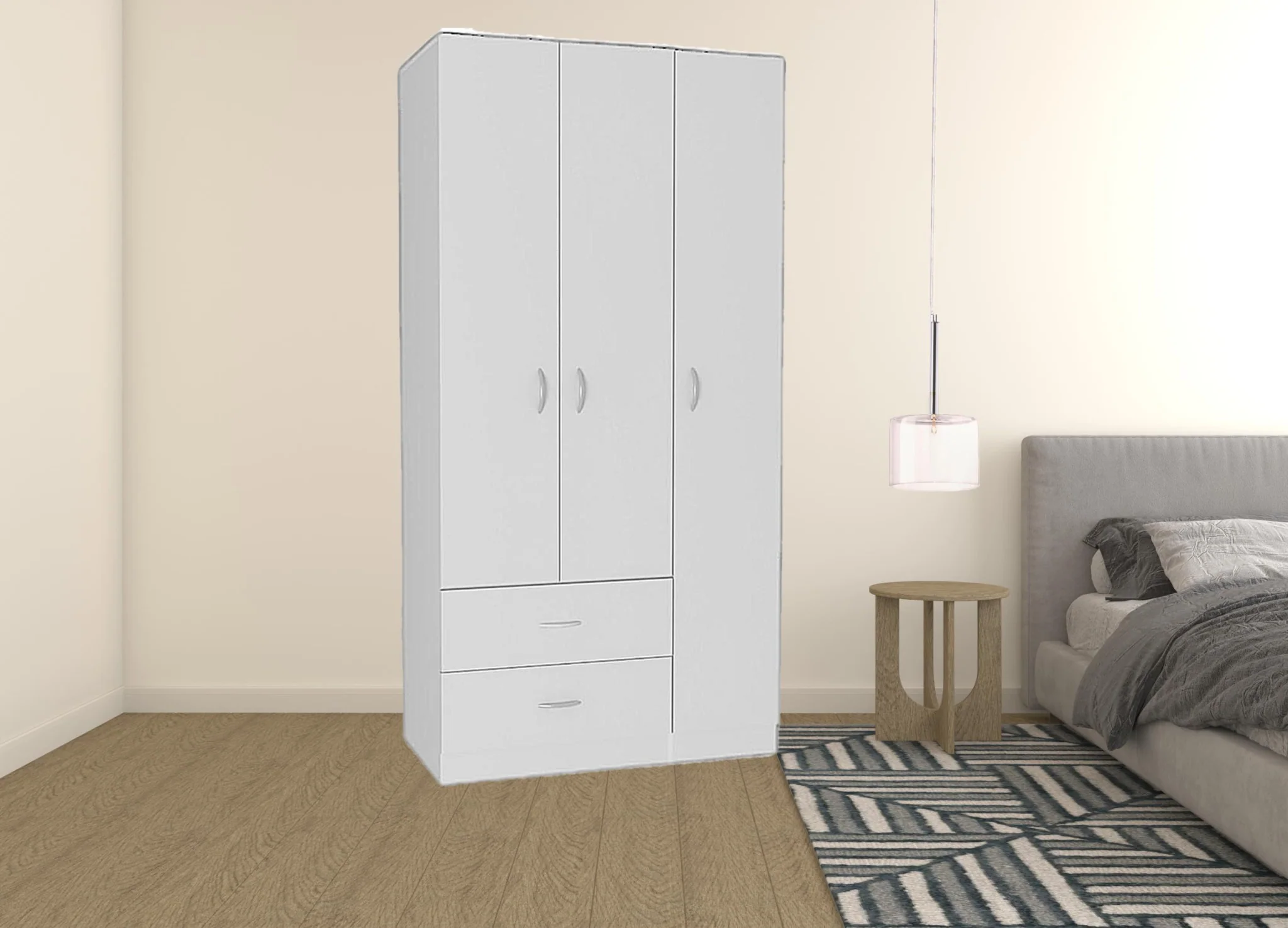 White Manufactured Wood Two Drawer Combo Dresser By Homeroots - Image 6