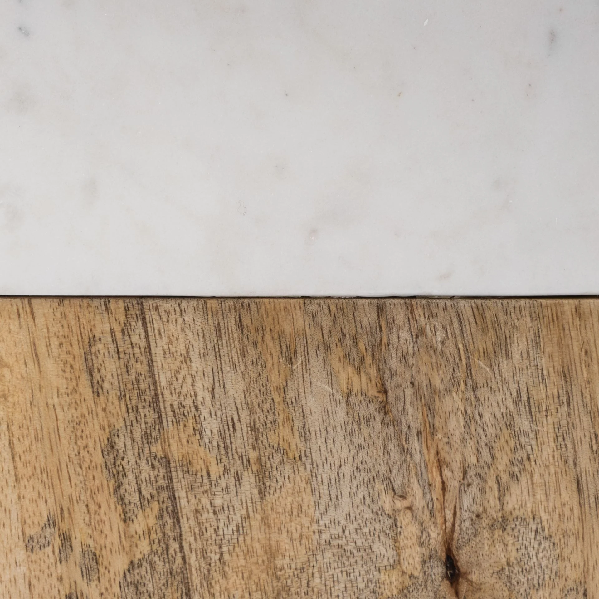 White Marble and Natural Wood Block Table or Desk Lamp By Homeroots - Image 3