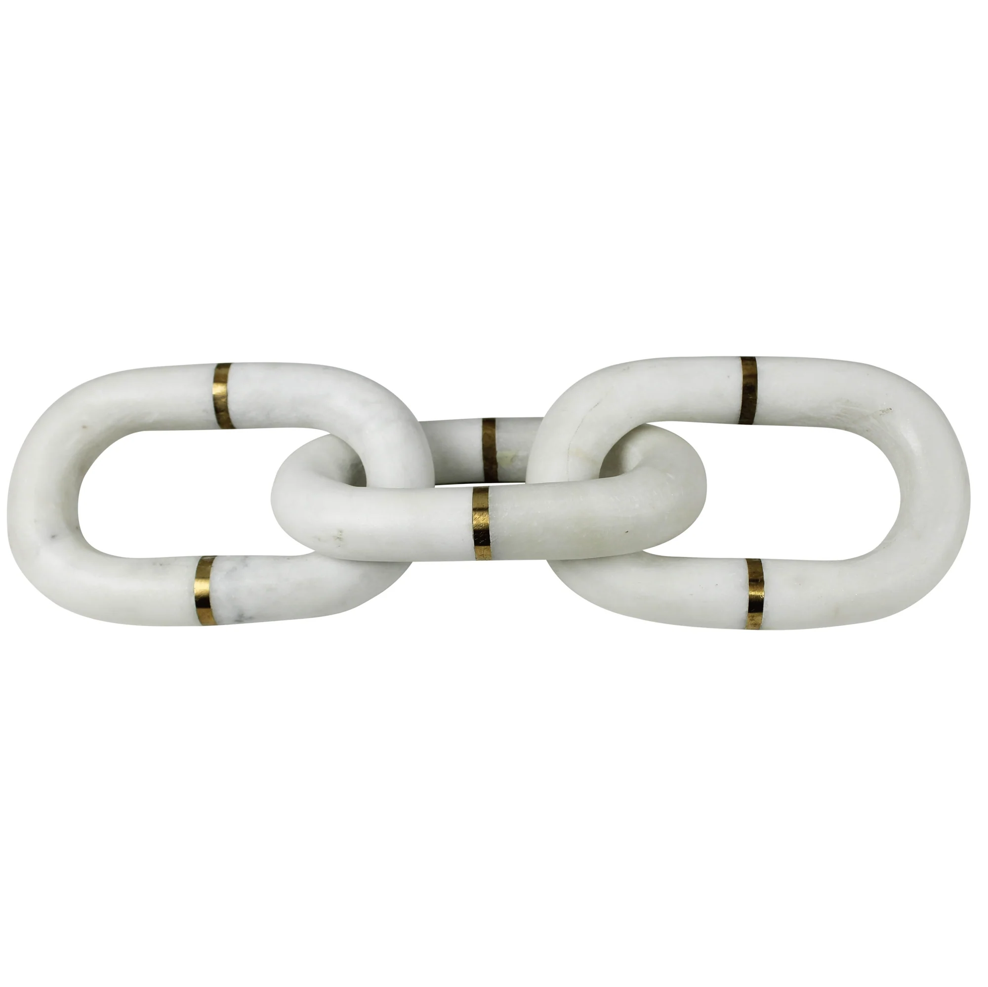 White Marble Chain with Brass (3 links) By HomArt - Image 2