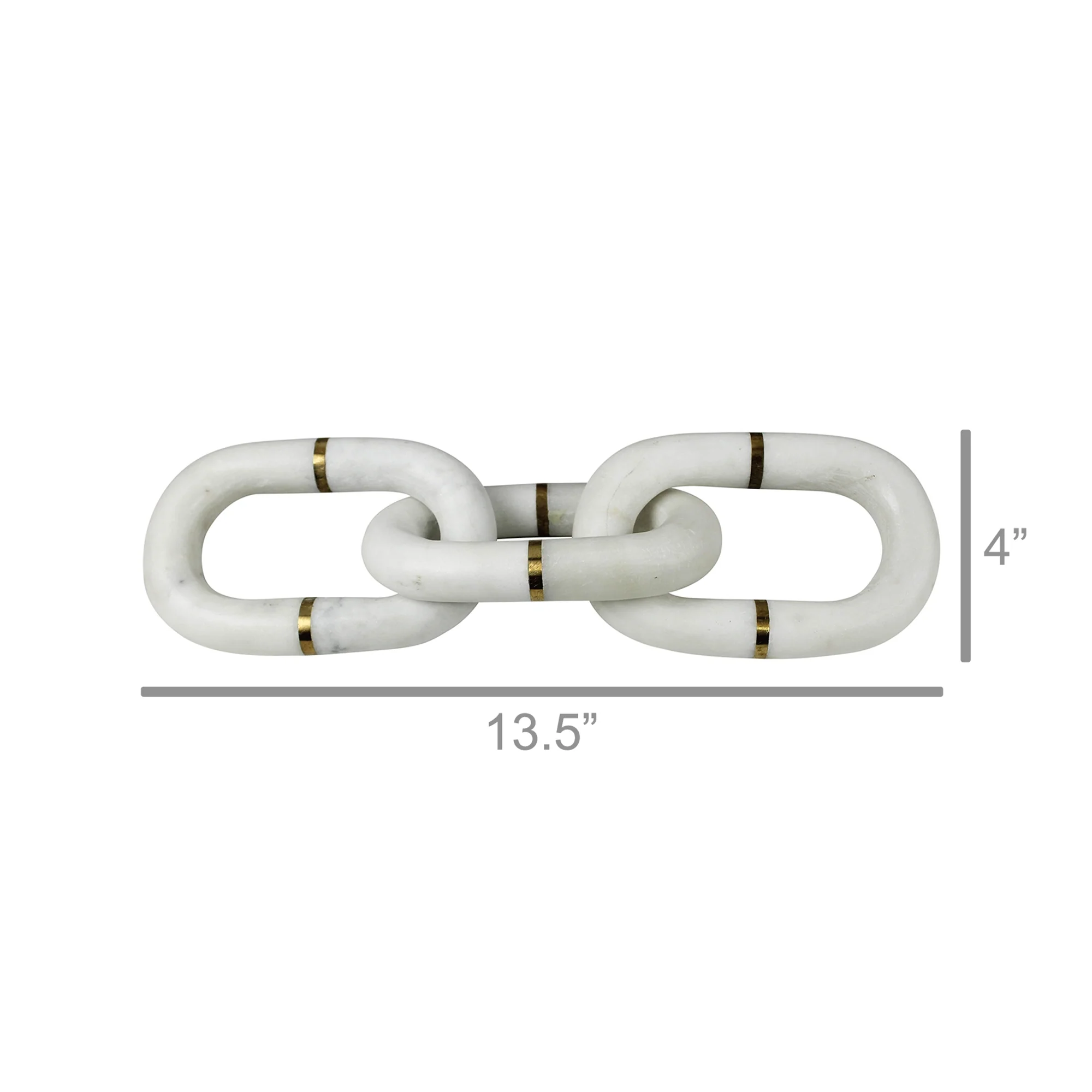 White Marble Chain with Brass (3 links) By HomArt - Image 3