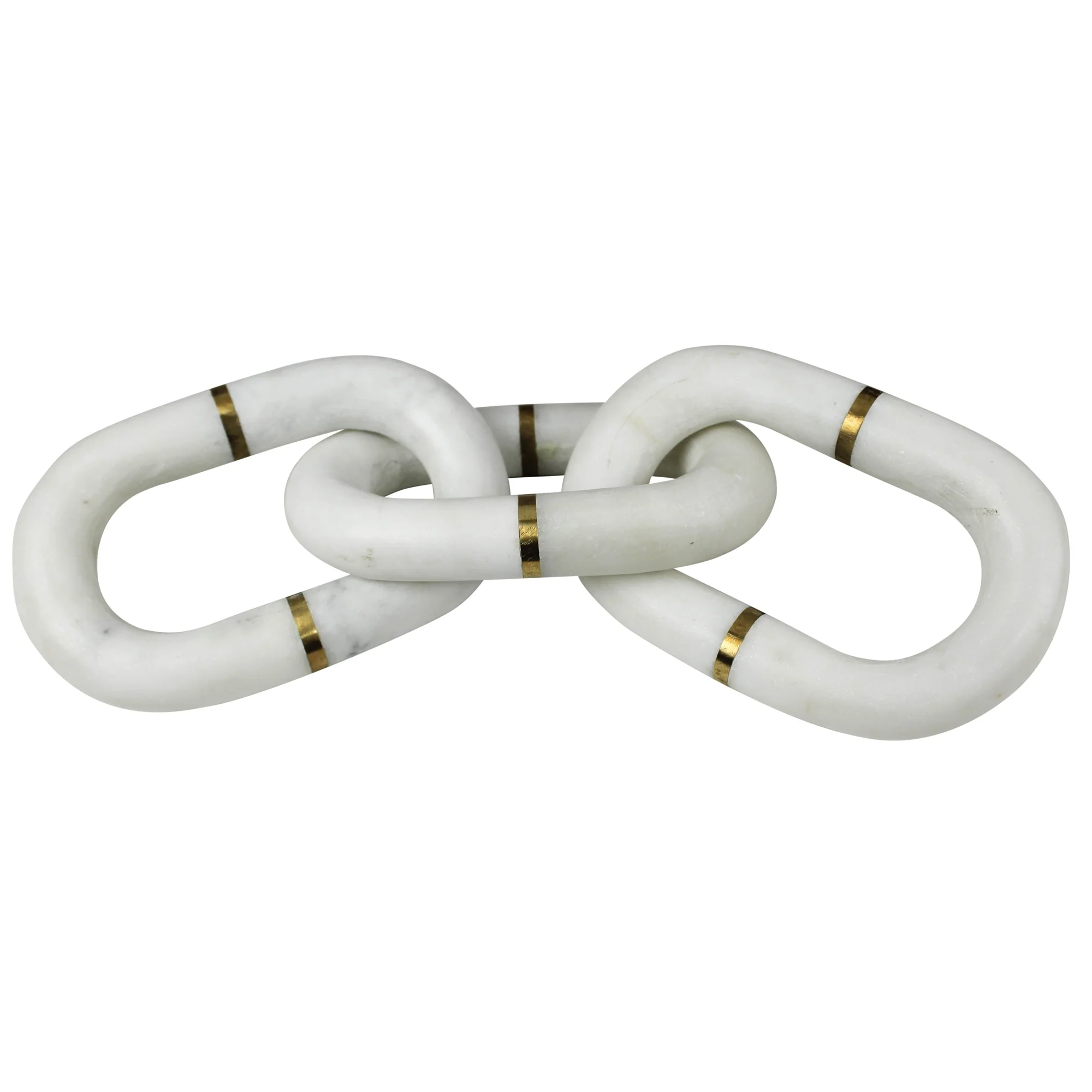 White Marble Chain with Brass (3 links) By HomArt - Image 4
