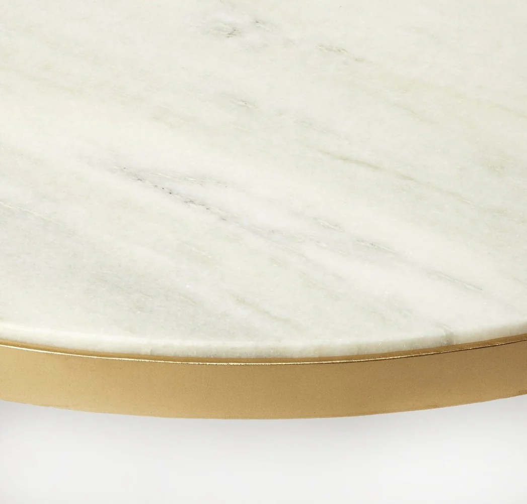 White Marble Coffee Table By Homeroots - 389941 - Image 2