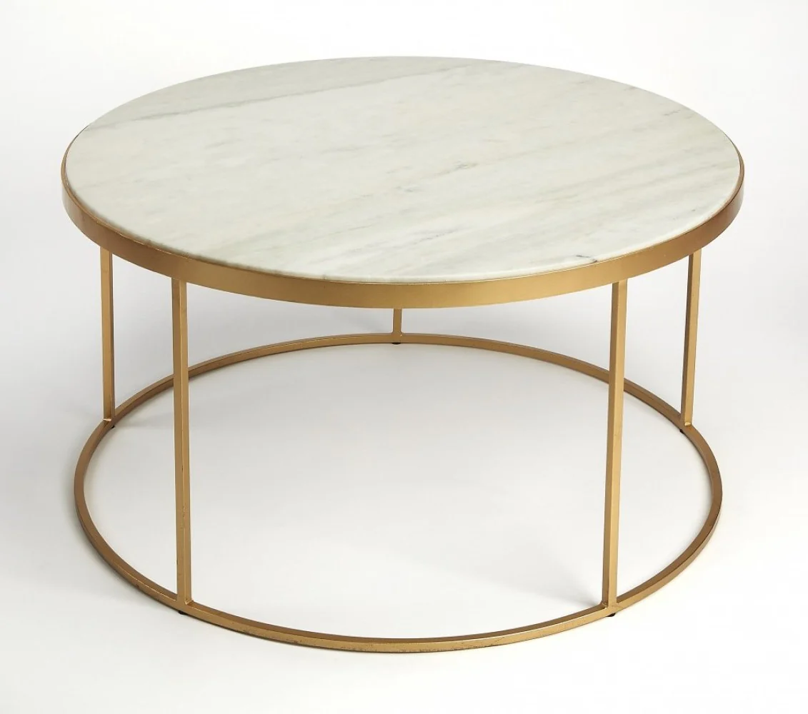 White Marble Coffee Table By Homeroots - 389941 - Image 3