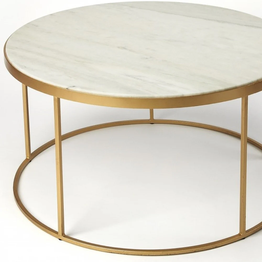 White Marble Coffee Table By Homeroots - 389941 - Image 4