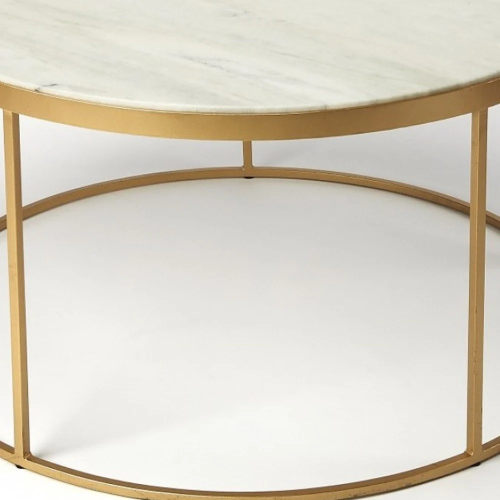 White Marble Coffee Table By Homeroots - 389941 - Image 5