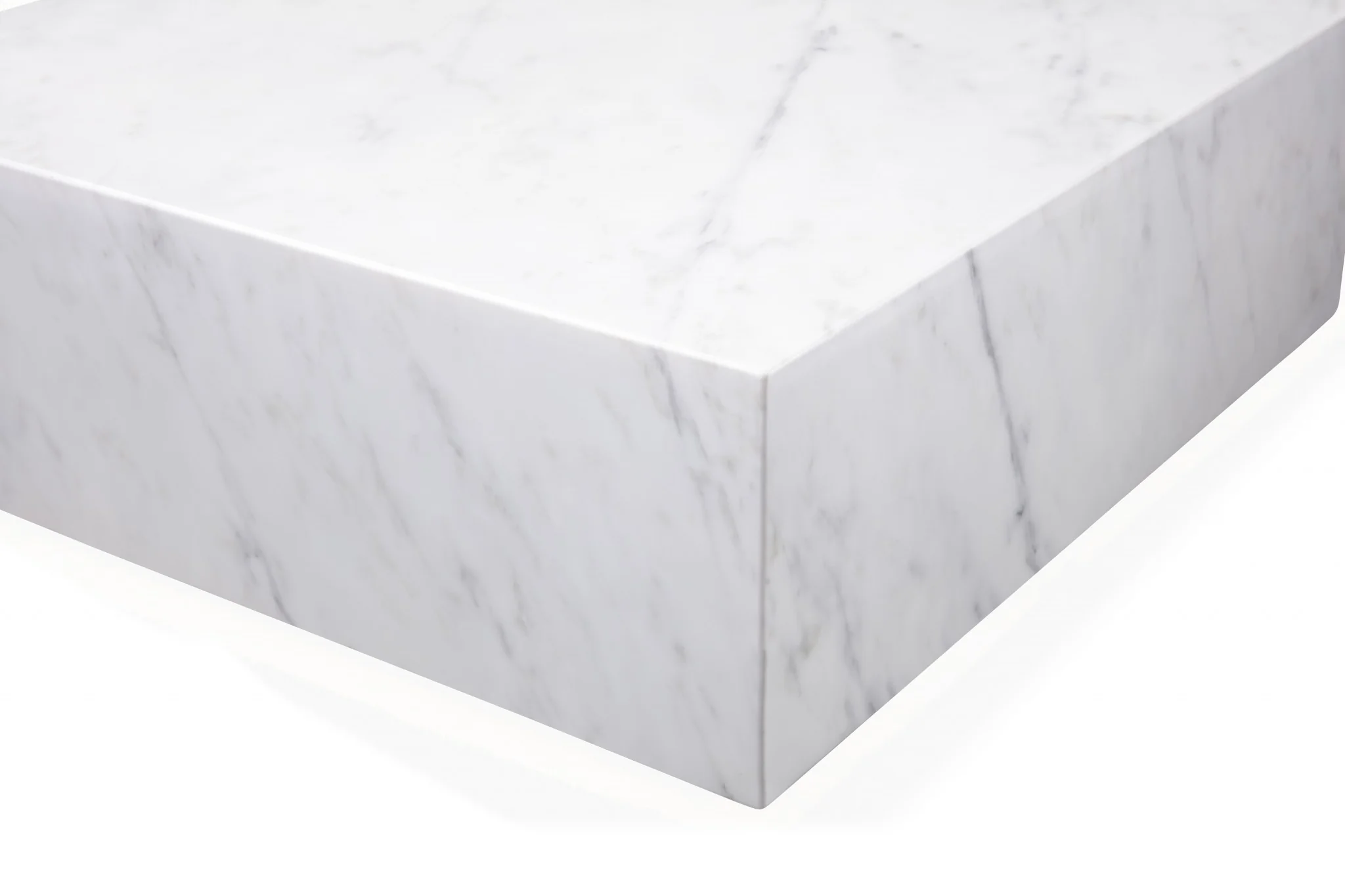White Marble Coffee Table with Casters By Homeroots - Image 3